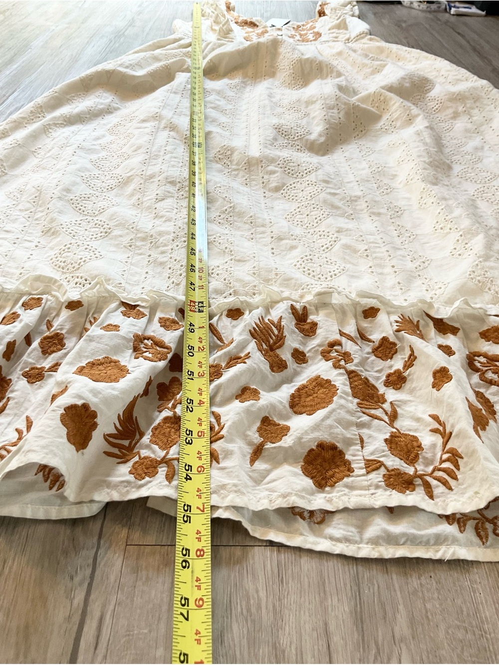 Anthropologie Allison NY Esperanza Embroidered Boho Maxi Dress Size Medium NWT - Picture 16 of 16